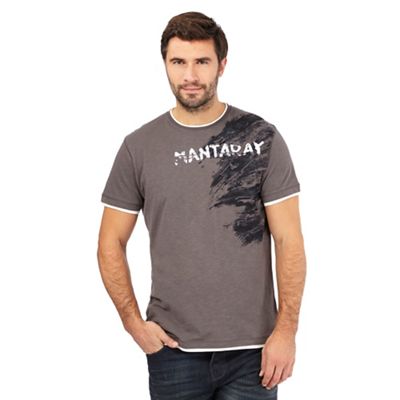 Mantaray Dark grey textured logo t-shirt